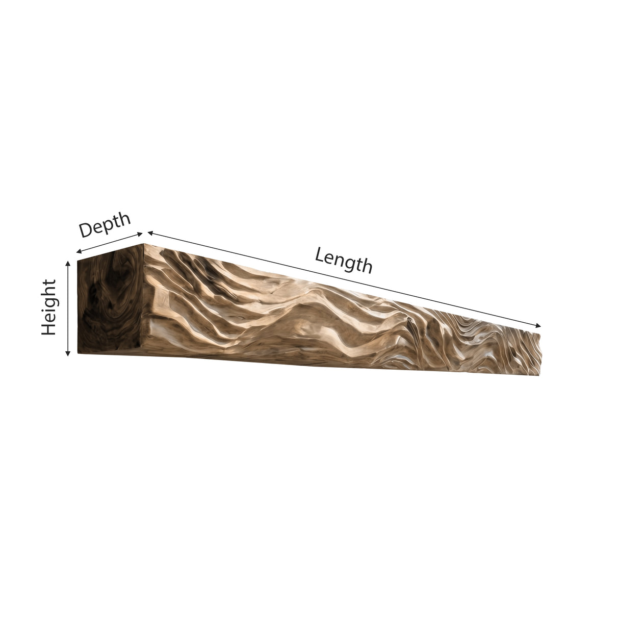 Valtrevia Sculpted Solid Wood Fireplace Mantel Shelf - Timberustic Fireplace Mantel Shelf