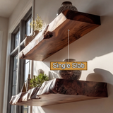 Varcello Live Edge Solid Wood Floating Shelf SPA365435 - Timberustic Floating Shelf