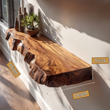Varcello Live Edge Solid Wood Floating Shelf SPA365435 - Timberustic Floating Shelf