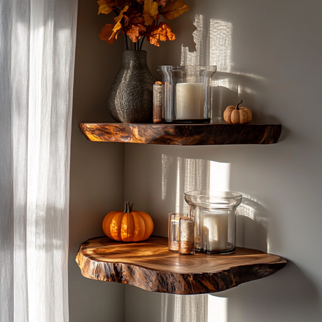 Vardell Live Edge Solid Wood Floating Shelf SPA638541 - Timberustic Floating Shelf
