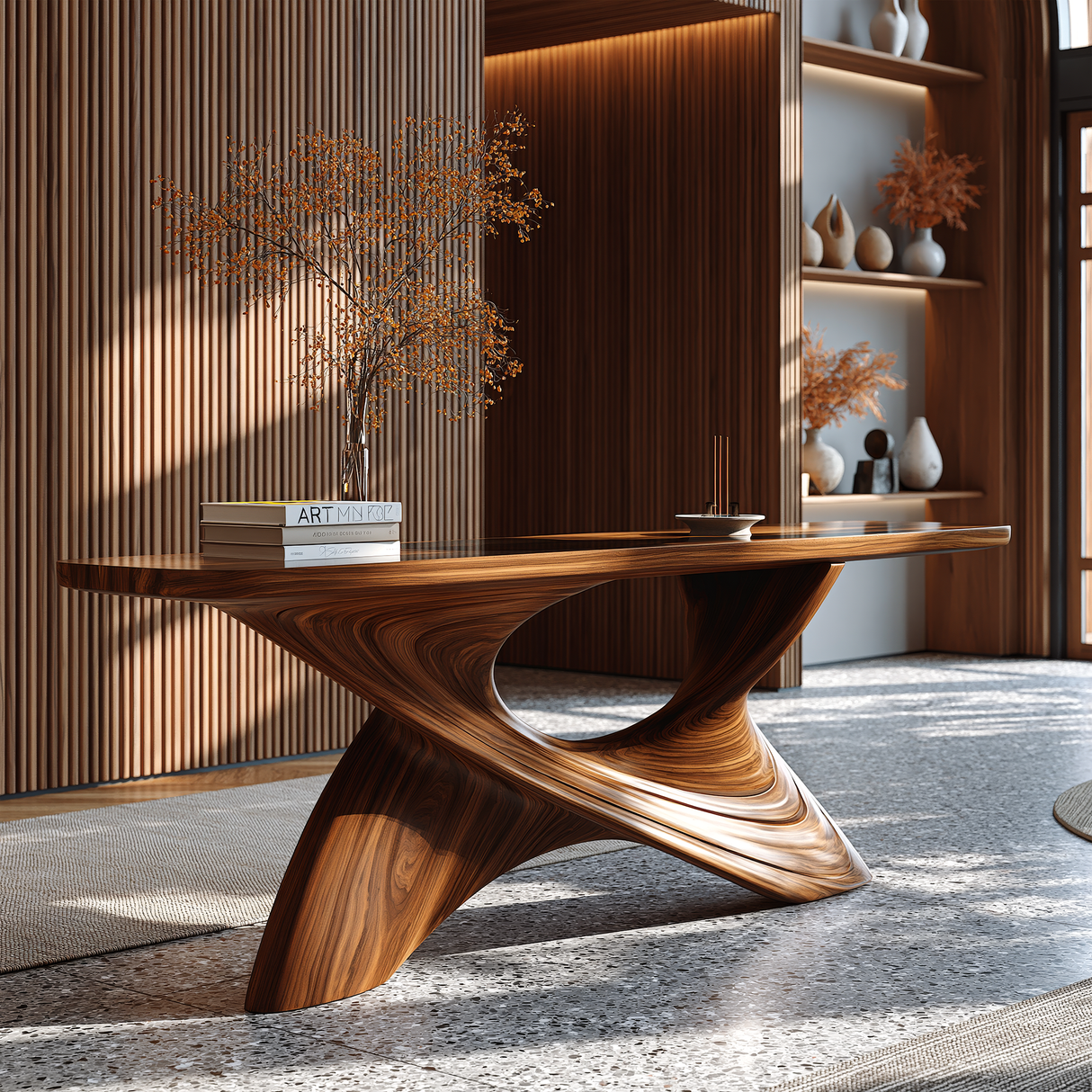 Varellis Sculpted Solid Wood Console Table - Timberustic Console Table
