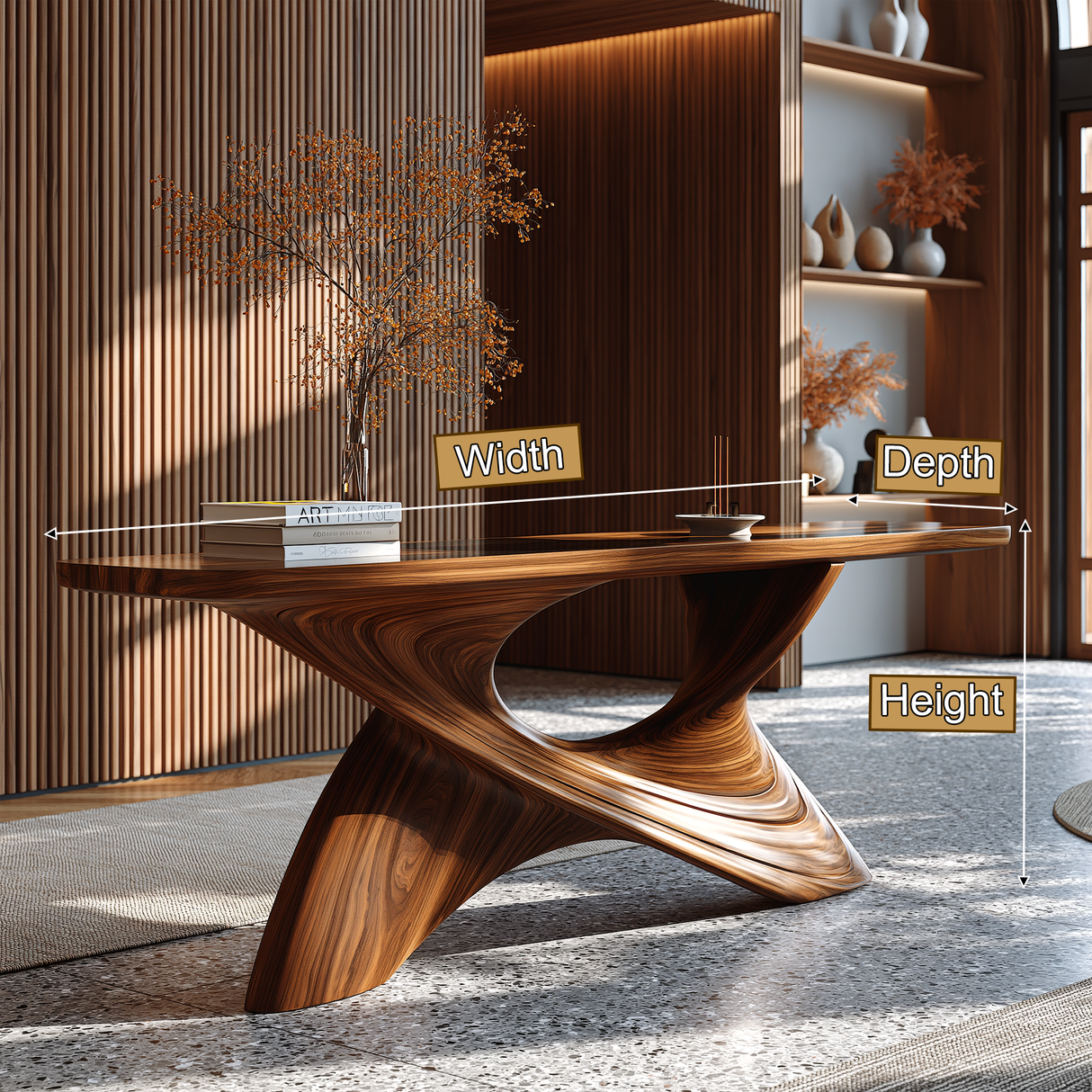 Varellis Sculpted Solid Wood Console Table - Timberustic Console Table