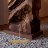 Varellis Sculpted Solid Wood Floor Lamp - Timberustic Floor Lamp