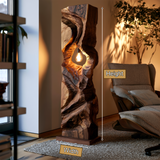 Varellis Sculpted Solid Wood Floor Lamp - Timberustic Floor Lamp