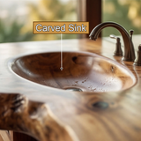 Varello Handcrafted Live Edge Solid Wood Floating Bathroom Vanity with Integrated Sink - Timberustic Floating Bathroom Vanity with Integrated Sink