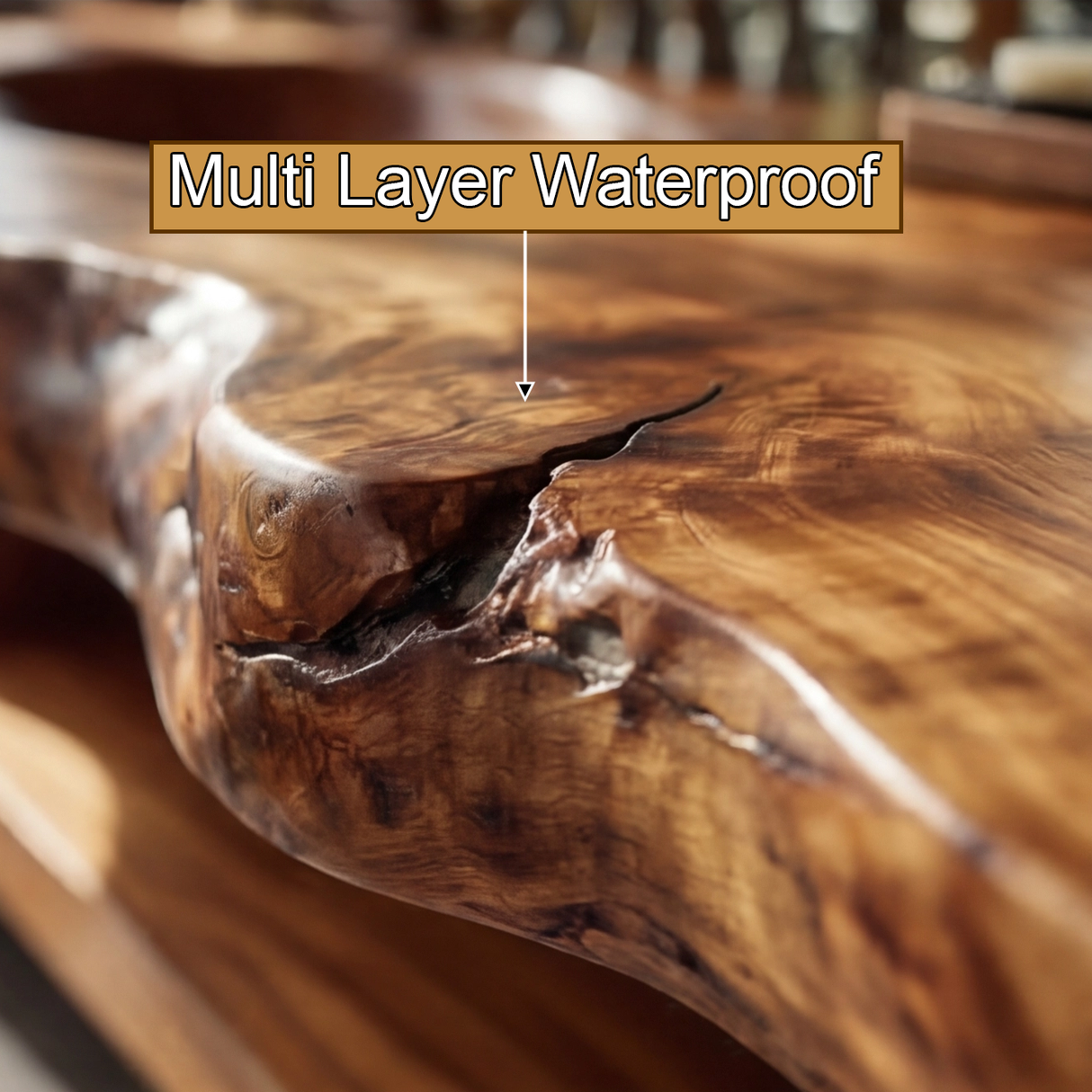 Varello Handcrafted Live Edge Solid Wood Floating Bathroom Vanity with Integrated Sink - Timberustic Floating Bathroom Vanity with Integrated Sink