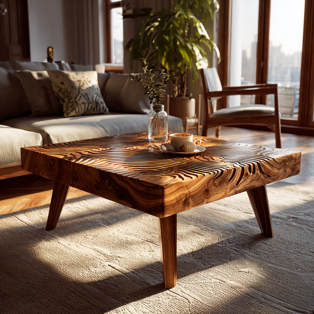 Varen Ripple Solid Wood Coffee Table