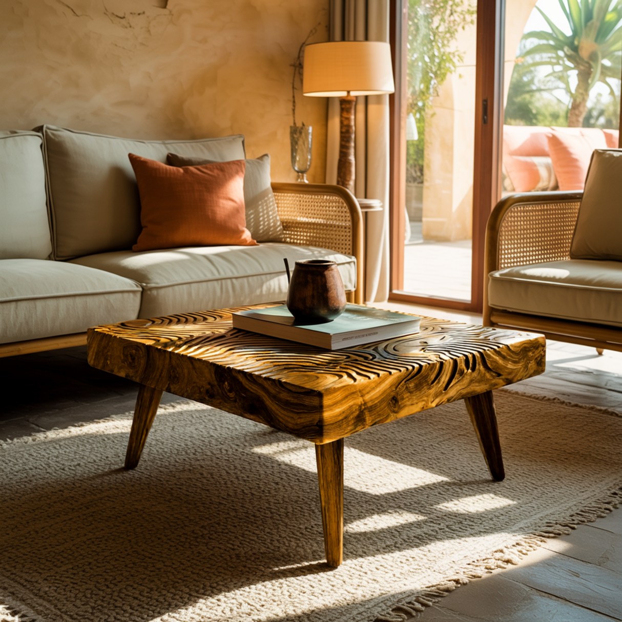 Varen Ripple Solid Wood Coffee Table