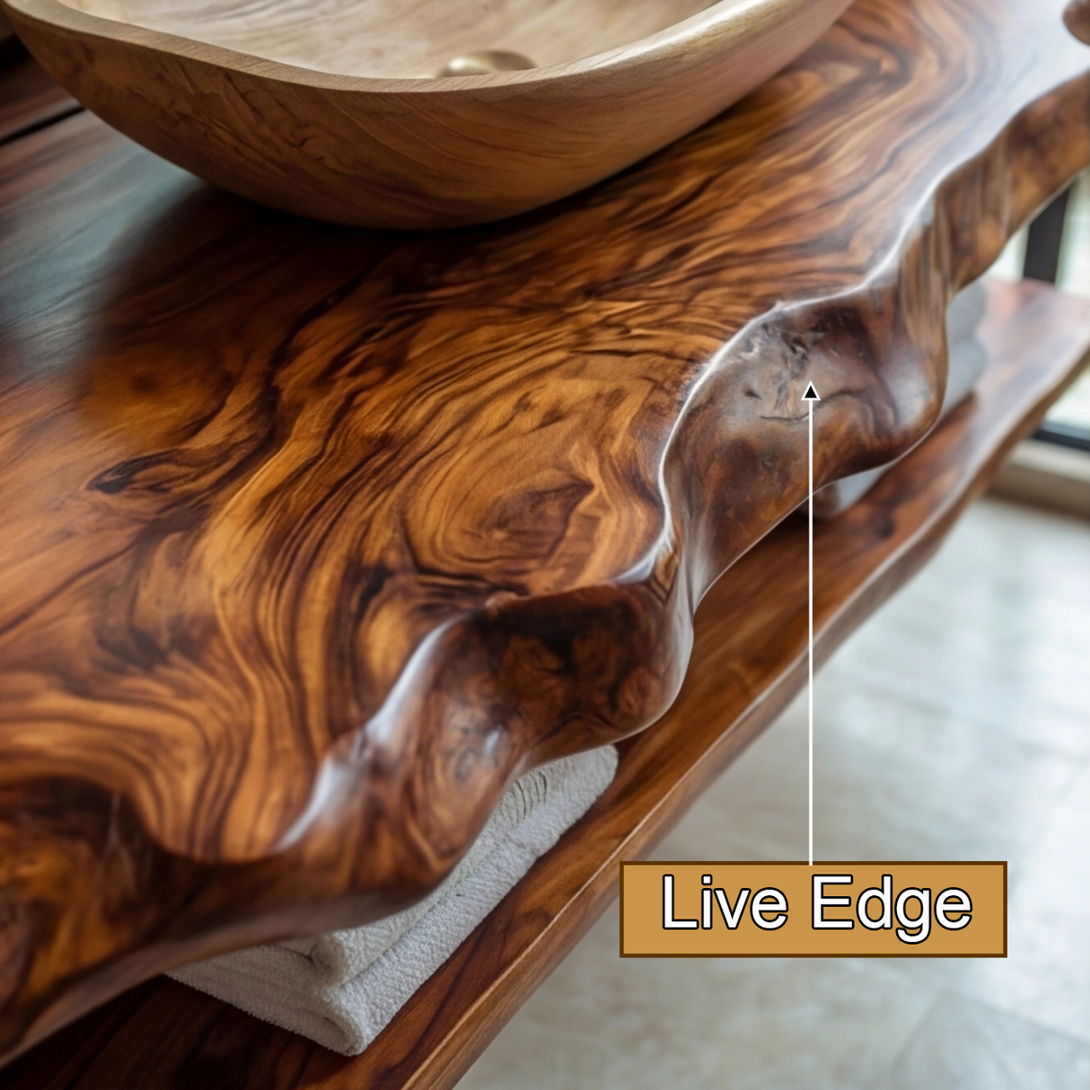 Varento Live Edge Solid Wood Floating Bathroom Vanity SPA346468 - Timberustic Floating Bathroom Vanity