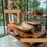 Varento Live Edge Solid Wood Floating Bathroom Vanity SPA346468 - Timberustic Floating Bathroom Vanity