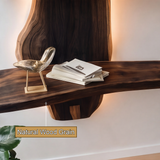 Varethorn Live Edge Solid Wood Floating Wine Shelf SPA925975