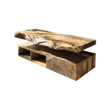 Varion Live Edge Solid Wood Floating Bathroom Vanity With Drawers Natural Oak - Timberustic Floating Bathroom Vanity With Drawers