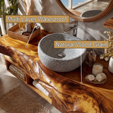 Varion Live Edge Solid Wood Floating Bathroom Vanity With Drawers - Timberustic Floating Bathroom Vanity With Drawers