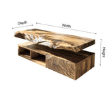 Varion Live Edge Solid Wood Floating Bathroom Vanity With Drawers - Timberustic Floating Bathroom Vanity With Drawers