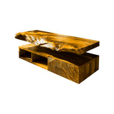 Varion Live Edge Solid Wood Floating Bathroom Vanity With Drawers Teak - Timberustic Floating Bathroom Vanity With Drawers