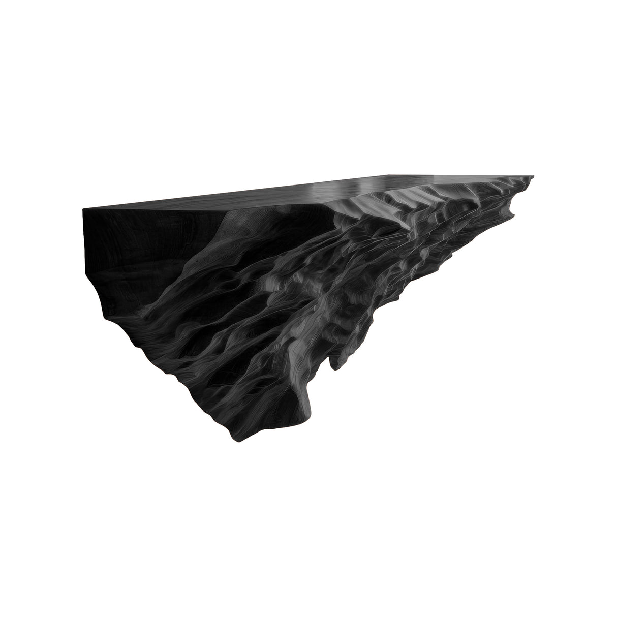 Varkenos Live Edge Solid Wood Mountain Floating Shelf Black - Timberustic Floating Shelf