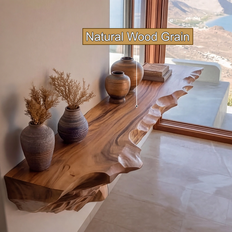 Varkenos Live Edge Solid Wood Mountain Floating Shelf - Timberustic Floating Shelf