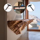 Varkenos Live Edge Solid Wood Mountain Floating Shelf - Timberustic Floating Shelf