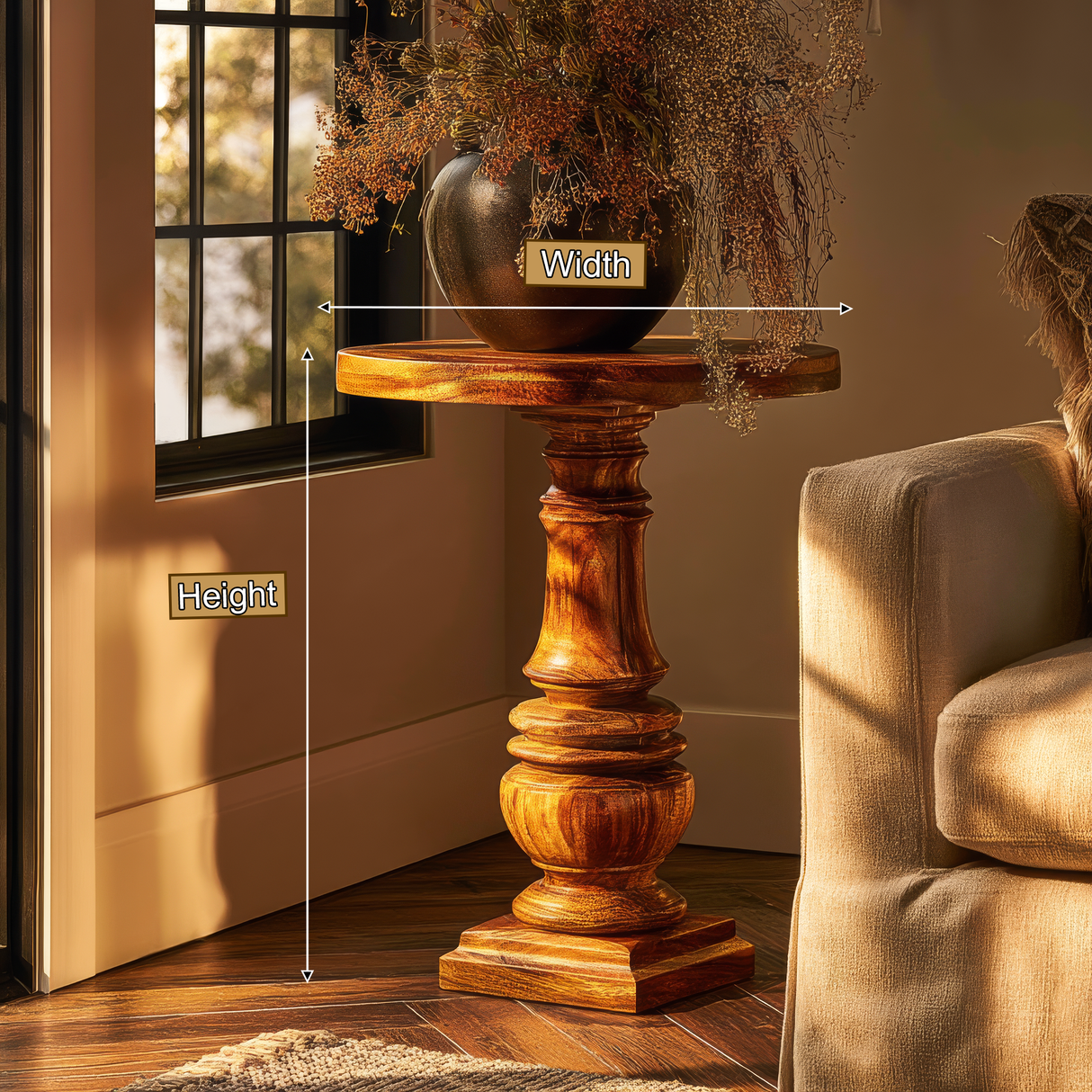 Varnel Solid Wood Pedestal Stand - Timberustic Pedestal Stand