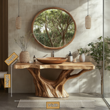 Varneth Treeform Solid Wood Freestanding Bathroom Vanity - Timberustic Freestanding Bathroom Vanity