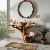 Velanor Sculpted Solid Wood Freestanding Bathroom Vanity with Shelves - Timberustic Freestanding Bathroom Vanity with Shelves