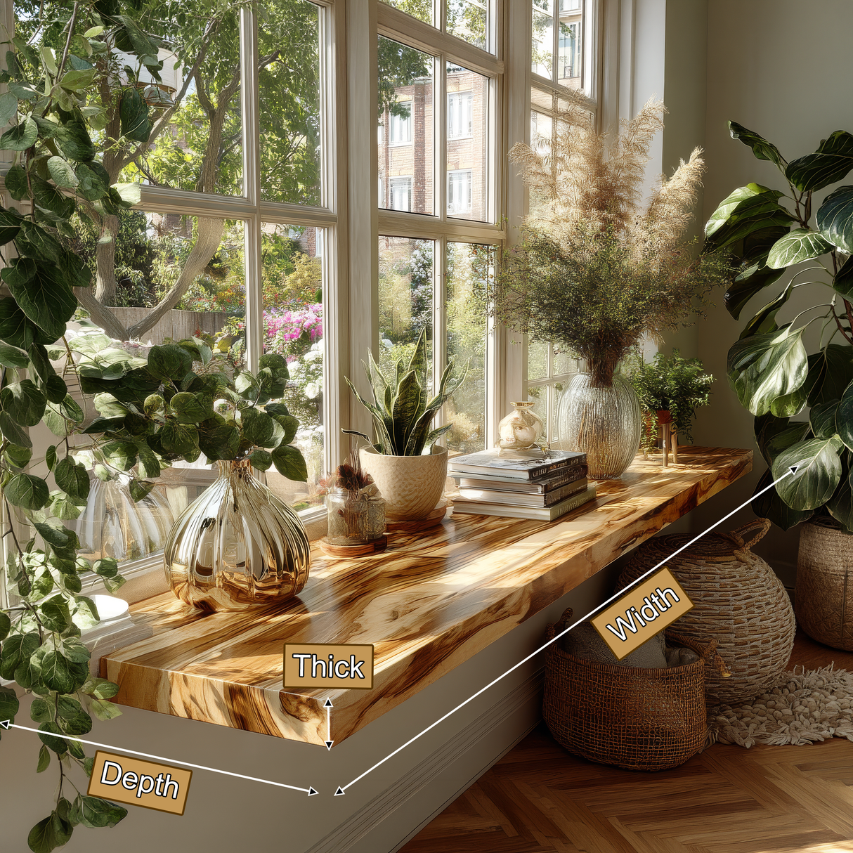 Velaris Live Edge Solid Wood Floating Shelf SPA159639 - Timberustic Floating Shelf
