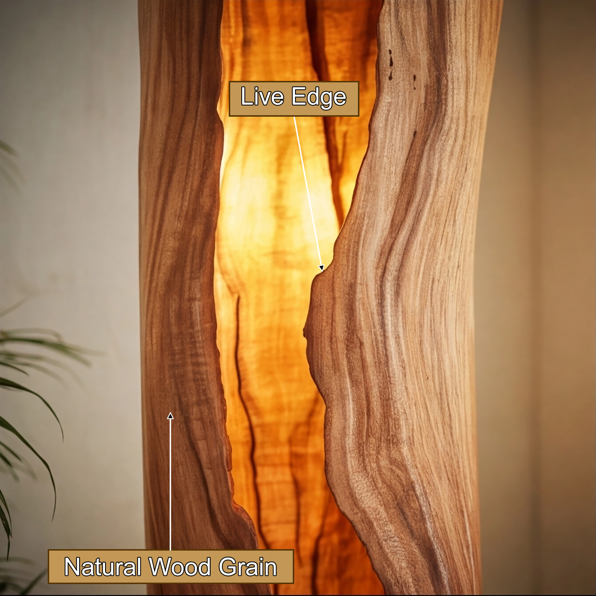 Velarith Sculpted Live Edge Integrated LED Wood Floor Lamp - Timberustic Floor Lamp