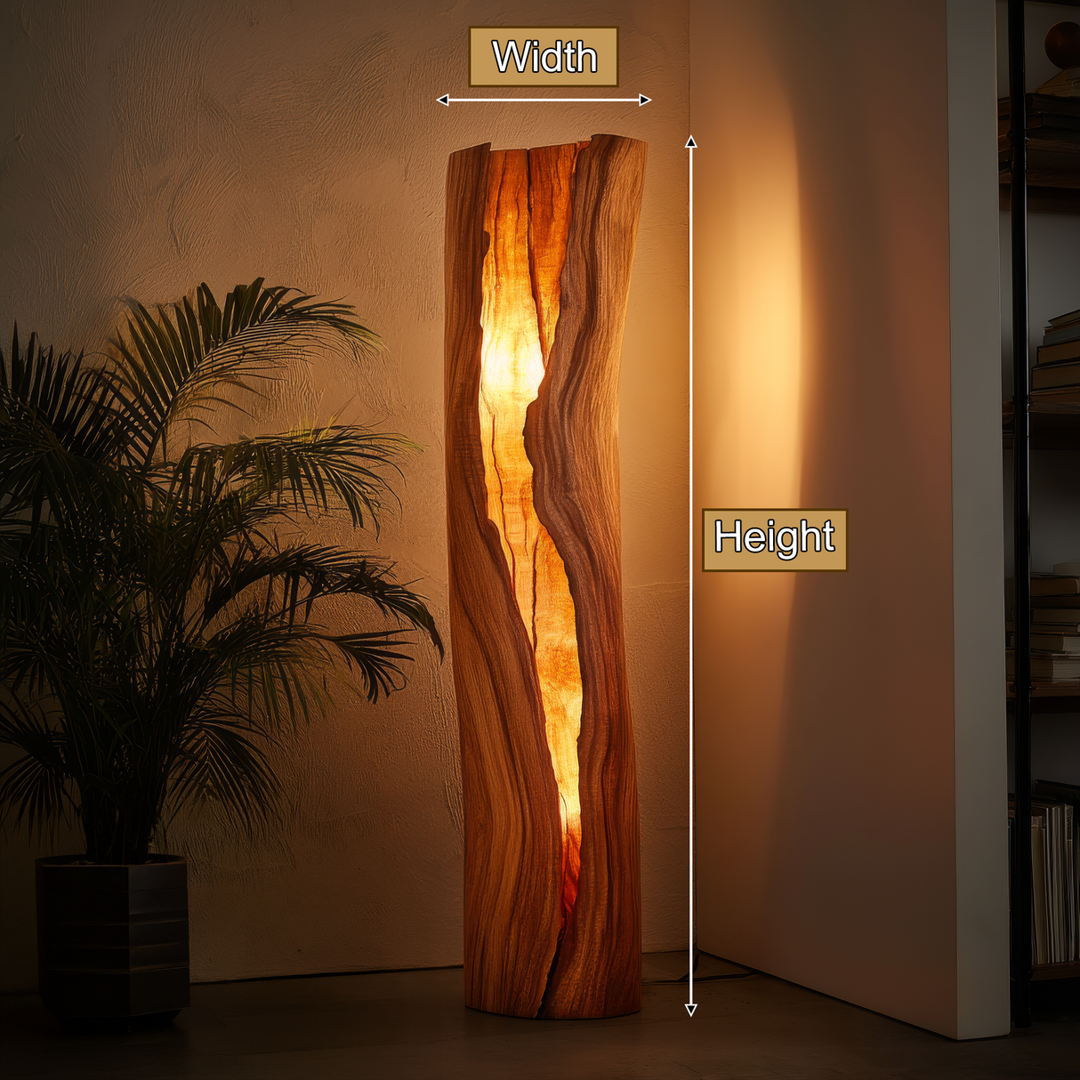 Velarith Sculpted Live Edge Integrated LED Wood Floor Lamp - Timberustic Floor Lamp