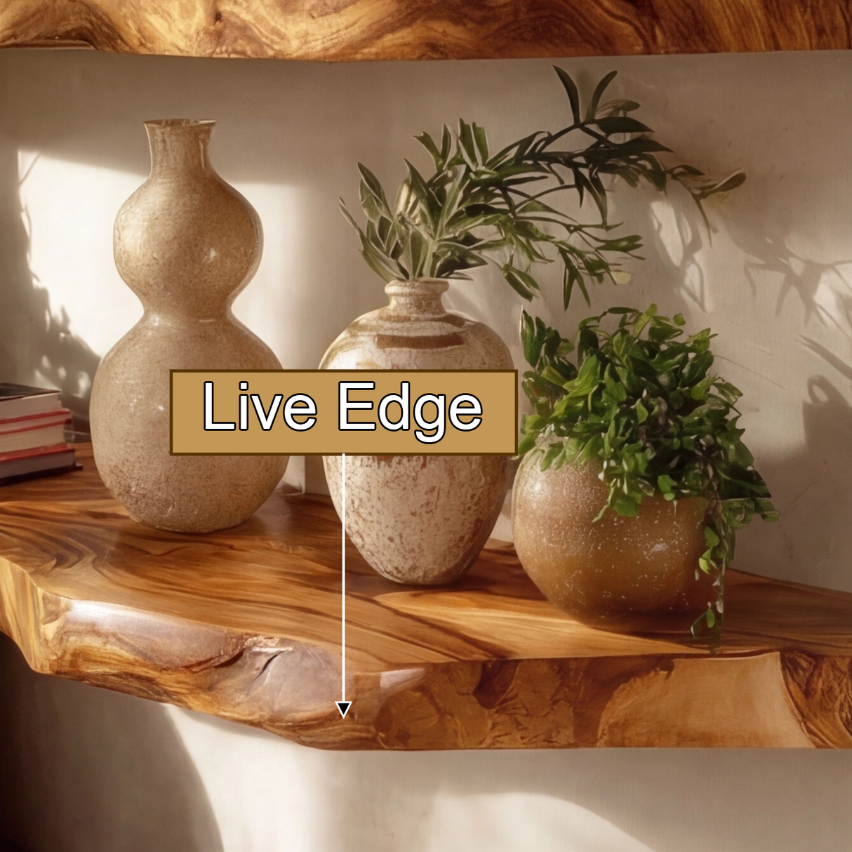Velaro Live Edge Solid Wood Floating Shelf SPA680985 - Timberustic Floating Shelf