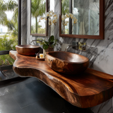 Velcanto Live Edge Solid Wood Floating Bathroom Vanity SPA349352 - Timberustic Floating Bathroom Vanity