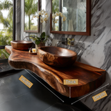 Velcanto Live Edge Solid Wood Floating Bathroom Vanity SPA349352 - Timberustic Floating Bathroom Vanity