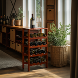Velin Tier Solid Wood Wine Rack Cabinet