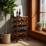 Velin Tier Solid Wood Wine Rack Cabinet