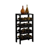 Velin Tier Solid Wood Wine Rack Cabinet