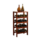 Velin Tier Solid Wood Wine Rack Cabinet