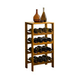 Velin Tier Solid Wood Wine Rack Cabinet