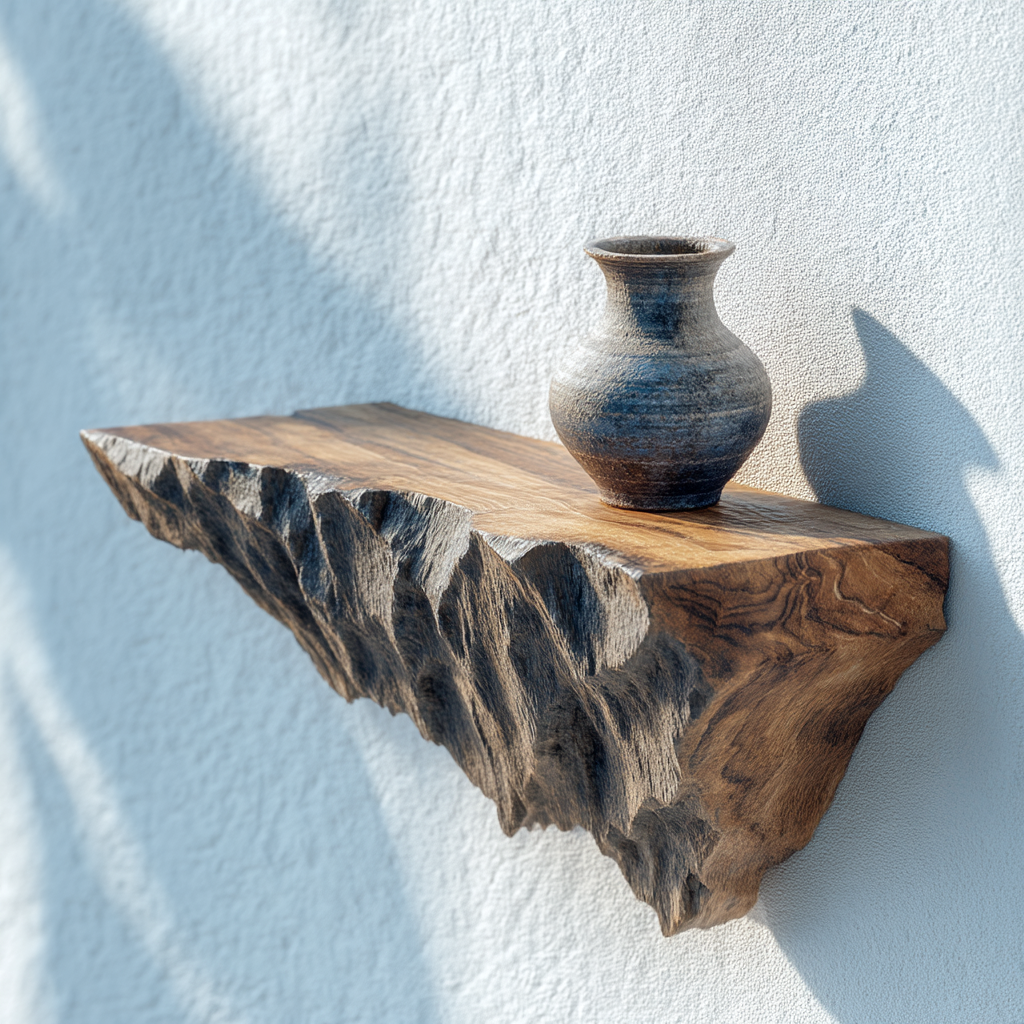 Velkora Live Edge Solid Wood Mountain Floating Shelf SPA658491 - Timberustic Floating Shelf