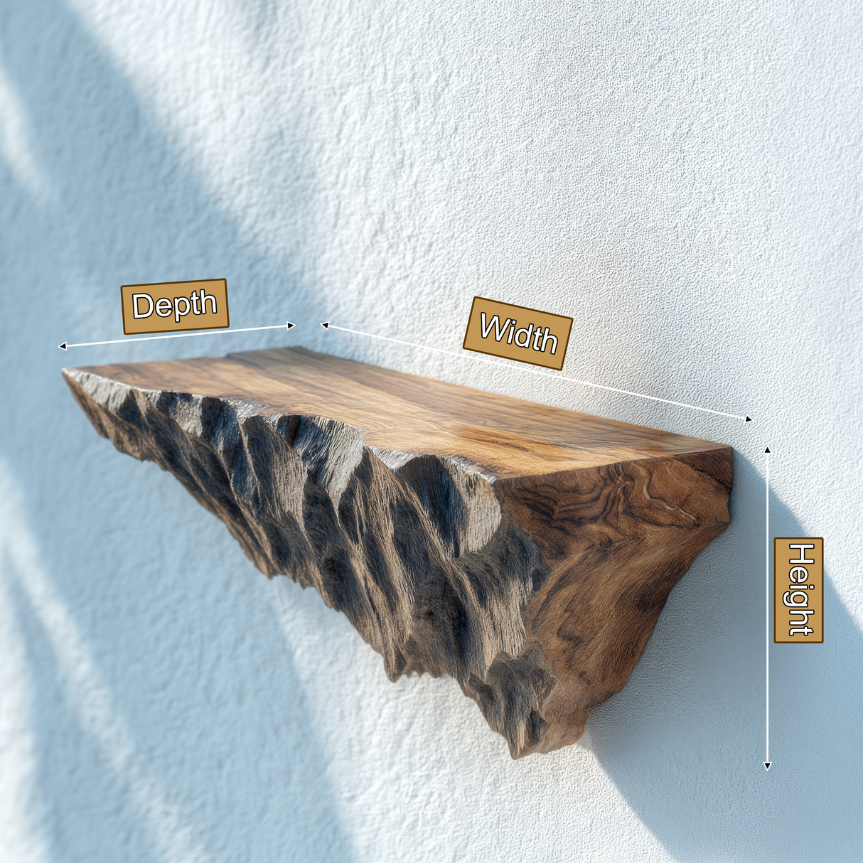 Velkora Live Edge Solid Wood Mountain Floating Shelf SPA658491 - Timberustic Floating Shelf