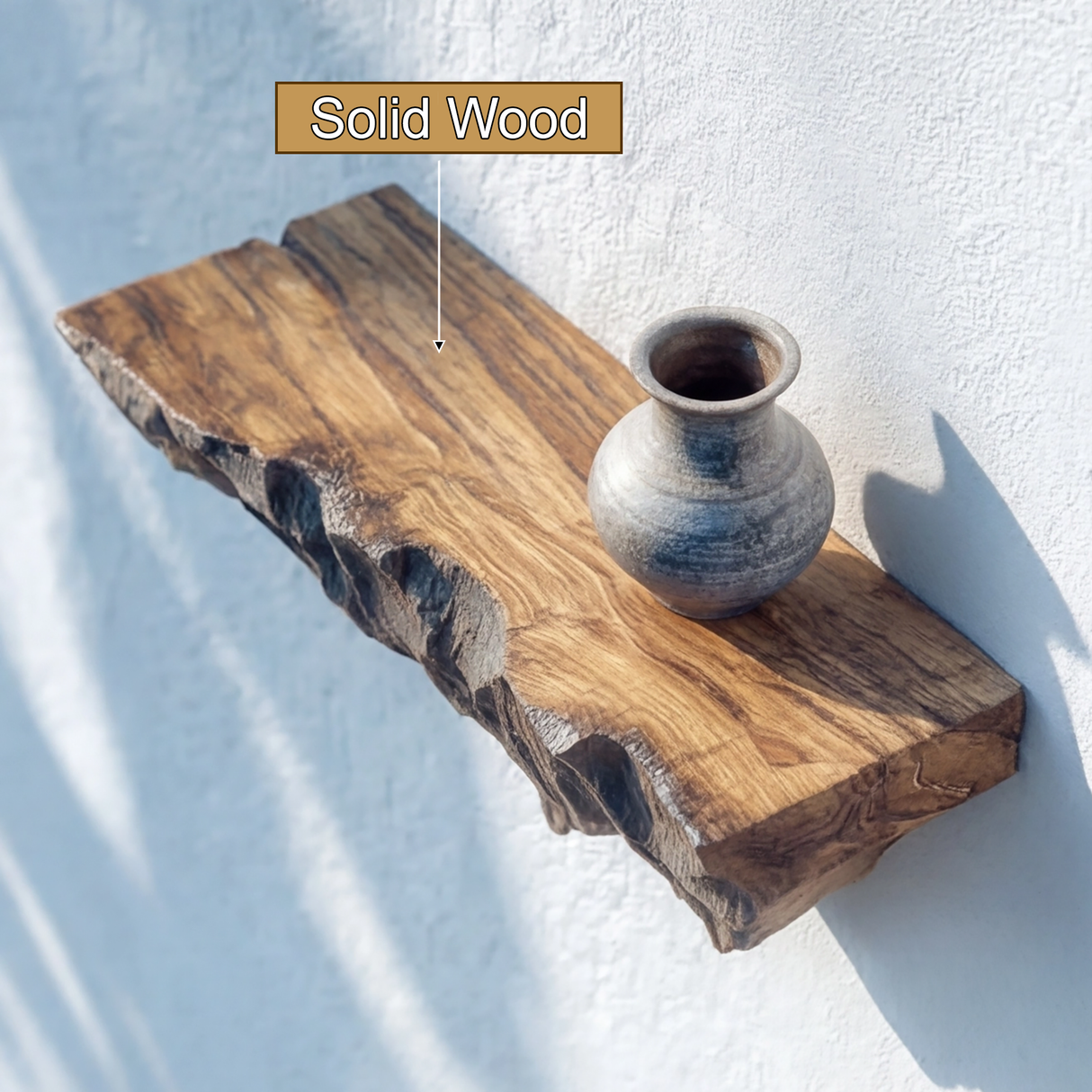 Velkora Live Edge Solid Wood Mountain Floating Shelf SPA658491 - Timberustic Floating Shelf