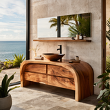 Velmior Arc Solid Wood Bathroom Vanity with Drawers - Timberustic Freestanding Bathroom Vanity with Drawers