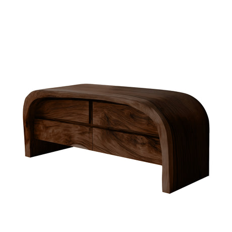 Velmior Arc Solid Wood Bathroom Vanity with Drawers Dark Walnut - Timberustic Freestanding Bathroom Vanity with Drawers