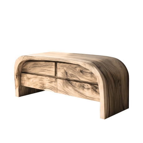 Velmior Arc Solid Wood Bathroom Vanity with Drawers Natural Oak - Timberustic Freestanding Bathroom Vanity with Drawers