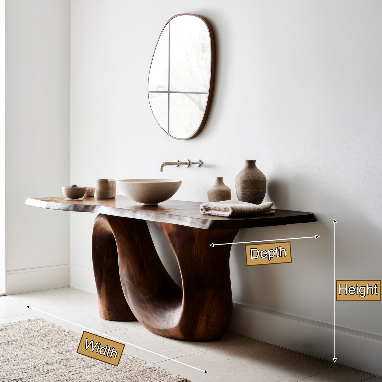 Velmior Sculpted Solid Wood Freestanding Bathroom Vanity SPA288698 - Timberustic Freestanding Bathroom Vanity