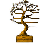Velmirath Sculpted Solid Wood Tree Bookshelf with Drawers Teak - Timberustic Tree Bookshelf