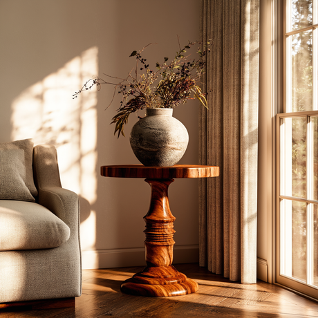 Velmire Solid Wood Pedestal Stand - Timberustic Pedestal Stand