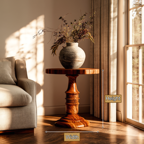Velmire Solid Wood Pedestal Stand - Timberustic Pedestal Stand