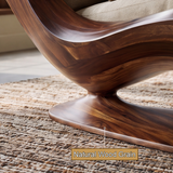 Velmora Handcrafted Sculpted Solid Wood Chaise Lounge