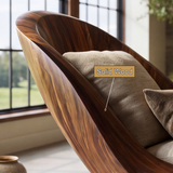 Velmora Handcrafted Sculpted Solid Wood Chaise Lounge