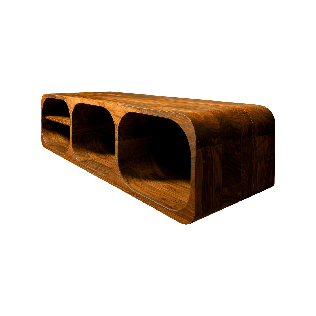 Velmora Handcrafted Solid Wood Floating Bathroom Vanity with Open Storage Brown - Timberustic Floating Bathroom Vanity with Open Storage