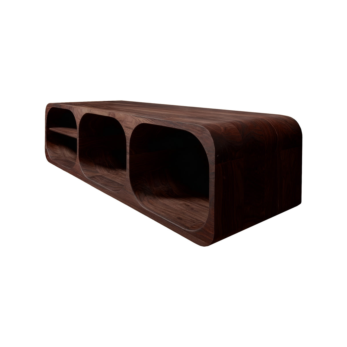Velmora Handcrafted Solid Wood Floating Bathroom Vanity with Open Storage Dark Walnut - Timberustic Floating Bathroom Vanity with Open Storage